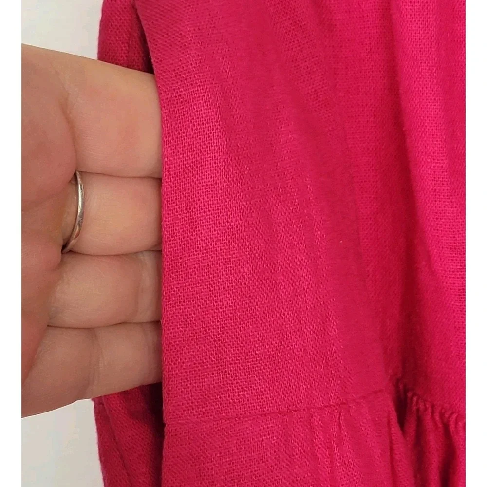 Universal Thread Linen Blend‎ Midi Skirt Women's M Pink Tiered Boho Cottagecore